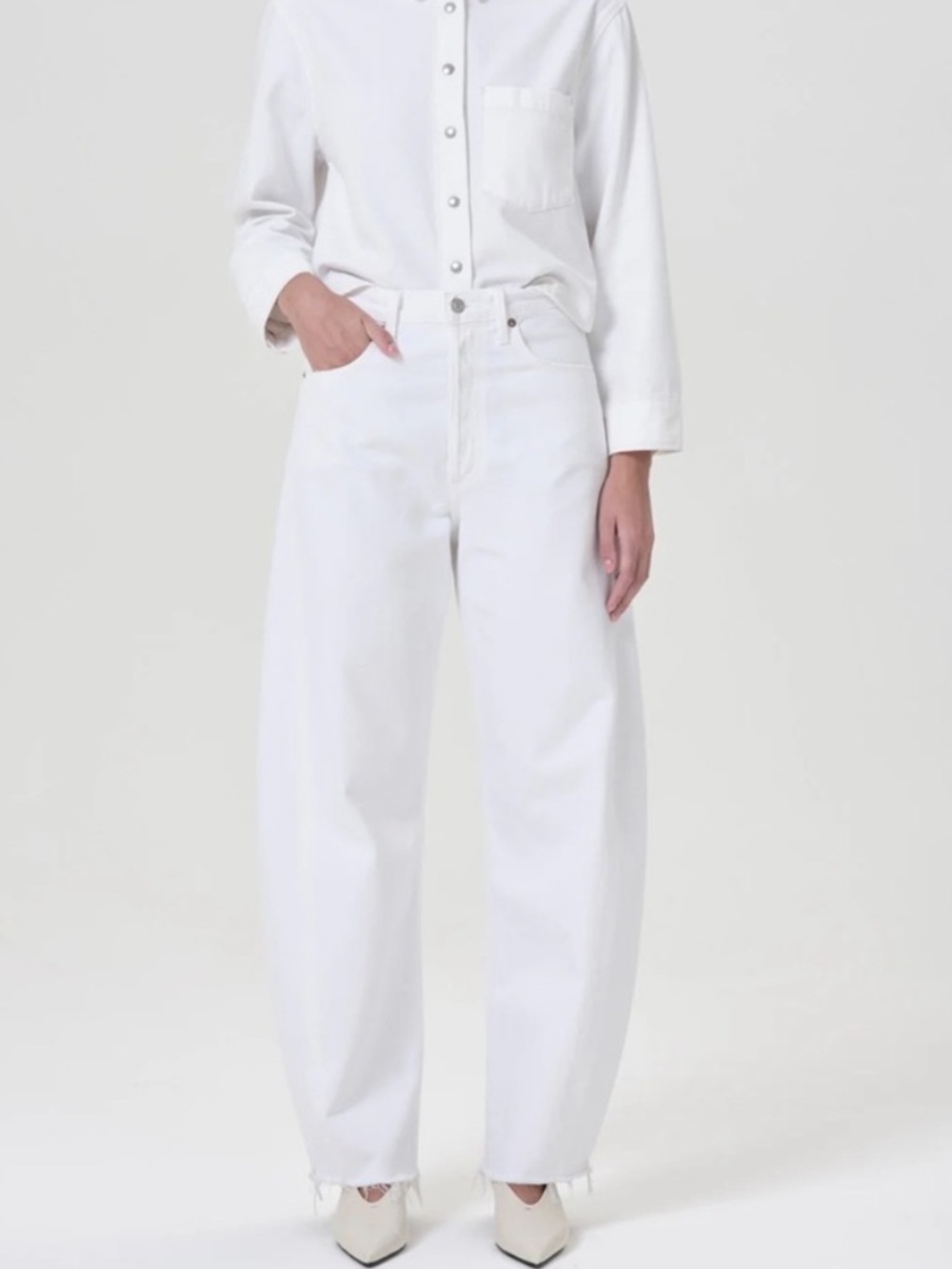Agolde Luna Barrel Jeans in White (Element)